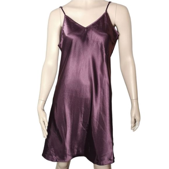 Versailles Other - VINTAGE The Bay Versailles Slip Dress Lingerie Eggplant Satin NWT Size Large